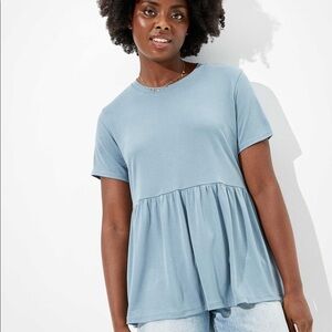 American Eagle Outfitters Women’s Blue Babydoll T-Shirt